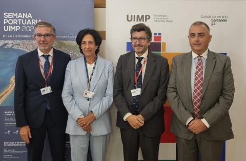 De izq. a dcha: Díaz, Alfaro, Rodríguez Dapena y Media durante la inauguración de la Escuela de Liderazgo.